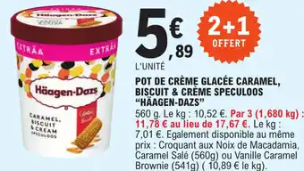 E.Leclerc POT DE CRÈME GLACÉE CARAMEL, BISCUIT & CRÈME SPECULOOS "HÄAGEN-DAZS" offre