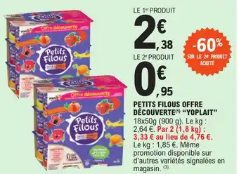E.Leclerc PETITS FILOUS OFFRE DÉCOUVERTE(1) "YOPLAIT" offre