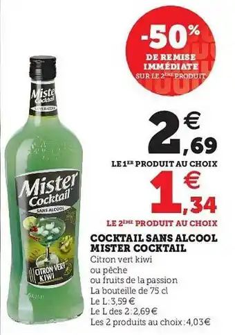 Super U Cocktail Sans Alcool Mister Cocktail offre