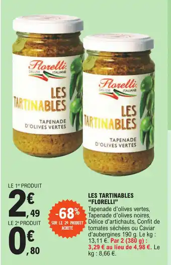 E.Leclerc LES TARTINABLES "FLORELLI" offre