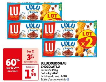 Auchan Supermarché Lu lulu l'ourson au chocolat offre