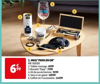 Auchan . mug papa en or offre