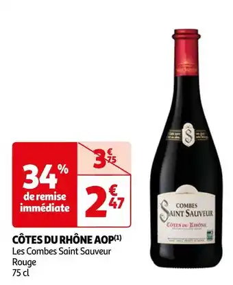 Auchan Supermarché Les combes saint sauveur côtes du rhône aop offre