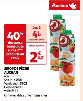 Auchan Auchan sirop de pêche offre