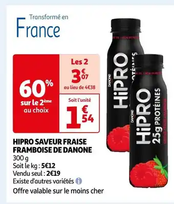 Auchan Danone hipro saveur fraise framboise offre
