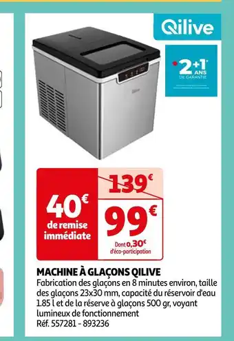 Auchan Qlive machine à glaçons offre