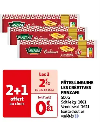 Auchan Supermarché Panzani pâtes linguine les créatives offre