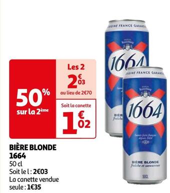Auchan Supermarché 1664 bière blonde offre