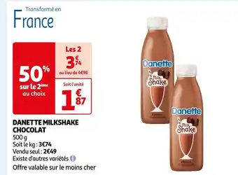 Auchan Danette milkshake chocolat offre