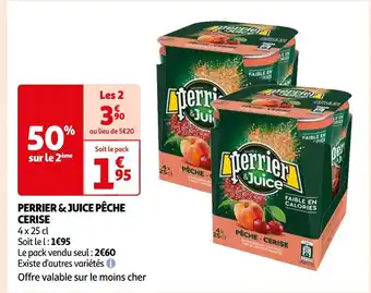 Auchan Perrier perrier & juice pêche cerise offre