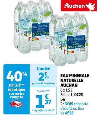 Auchan Supermarché Auchan eau minerale naturelle offre