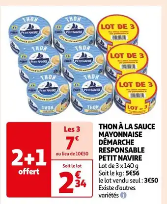 Auchan Petit navire thon à la sauce mayonnaise démarche responsable offre