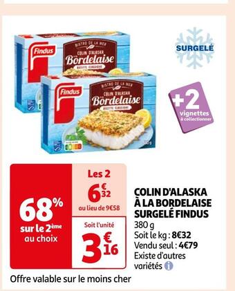Auchan Findus colin d'alaska à la bordelaise surgelé offre
