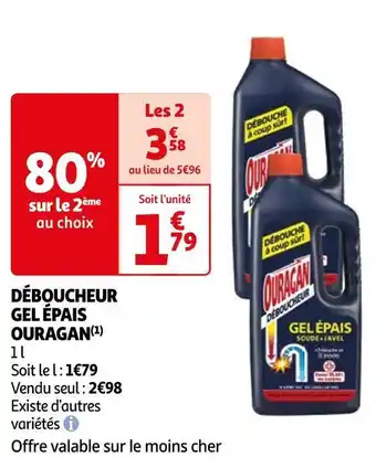 Auchan Supermarché Ouragan déboucheur gel épais (1) offre