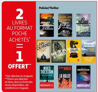 Auchan 2 livres au format poche achetés = 1 offert offre