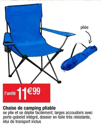 Cora x Carrefour Chaise de camping pliable offre
