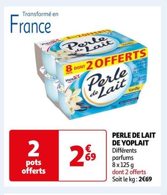 Auchan Yoplait perle de lait de yoplait offre