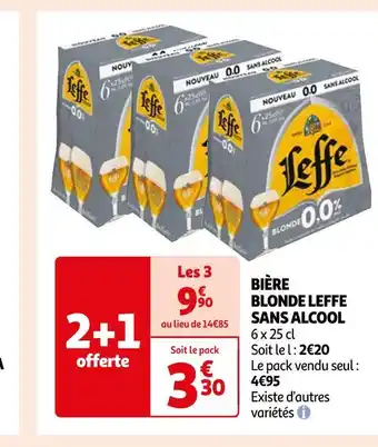 Auchan Leffe bière blonde sans alcool offre