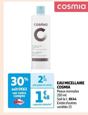 Auchan Cosmia eau micellaire offre