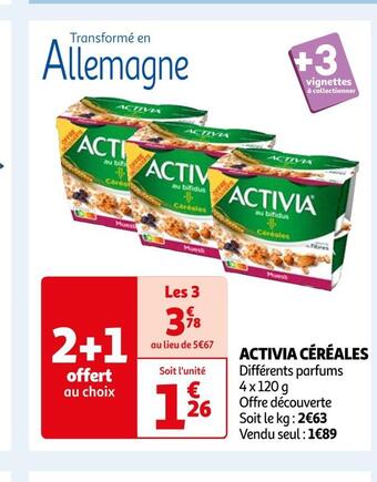 Auchan Activia céréales offre