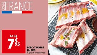 Auchan Supermarché Porc : travers ou ribs offre