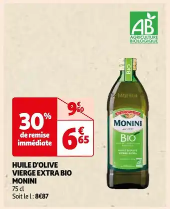 Auchan Monini huile d'olive vierge extra bio offre