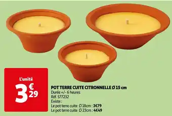 Auchan Pot terre cuite citronnelle ø 15 cm offre