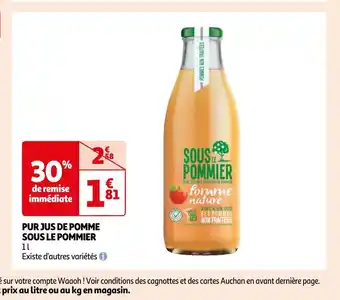 Auchan Sous le pommier pur jus de pomme offre