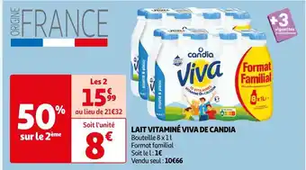 Auchan Viva de candia lait vitaminé offre