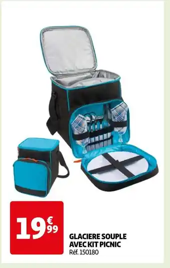 Auchan Glaciere souple avec kit picnic offre