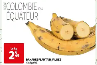 Auchan Bananes plantain jaunes offre