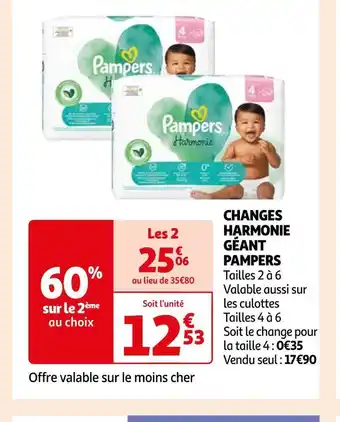 Auchan Pampers changes harmonie géant offre