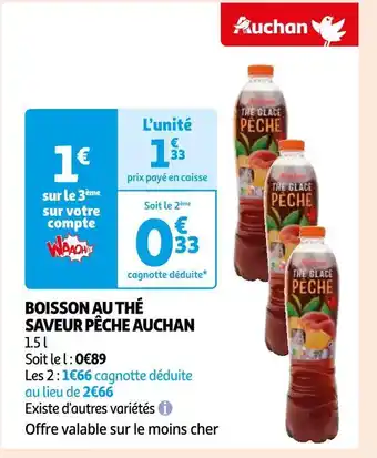 Auchan Auchan boisson au thé saveur pêche offre