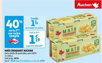 Auchan Auchan maïs croquant offre