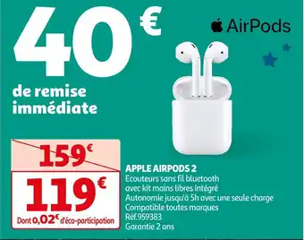Auchan Apple airpods 2 offre