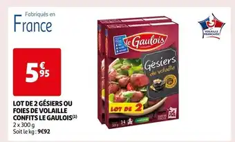 Auchan Le gaulois lot de 2 gésiers ou foies de volaille confits offre