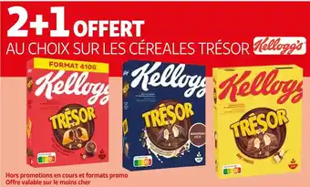 Auchan Kellogg's 2+1 offert au choix sur les céreales trésor offre