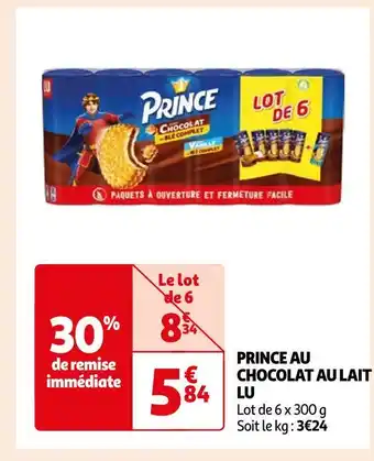 Auchan Lu prince au chocolat au lait offre