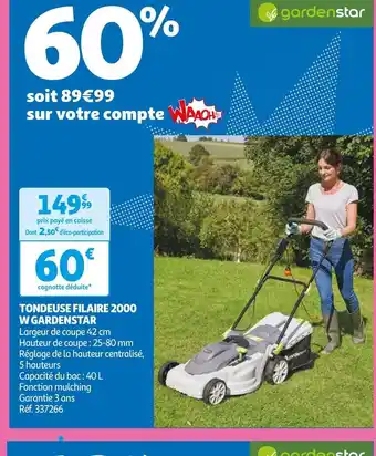 Auchan Gardenstar tondeuse filaire 2000 w offre