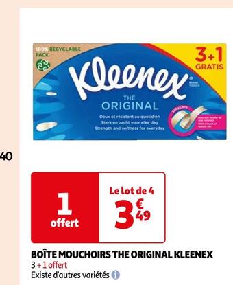 Auchan Kleenex boîte mouchoirs the original offre