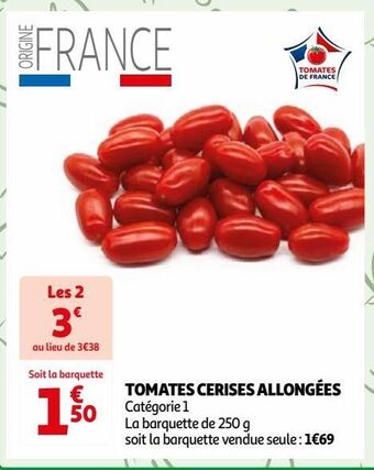 Auchan Tomates cerises allongees offre