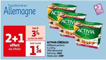Auchan Activia céréales offre