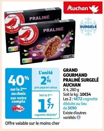 Auchan Grand gourmand praliné surgelé auchan offre