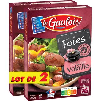 Auchan Lot de 2 gesiers ou foies de volaille confits le gaulois offre