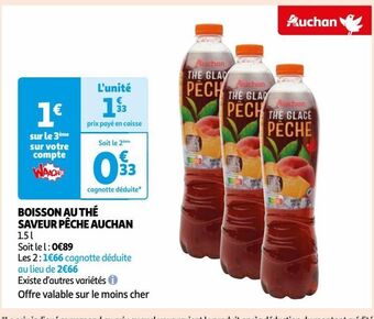 Auchan Boisson au thé saveur pêche auchan offre