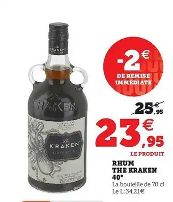 Super U Rhum The Kraken 40° offre