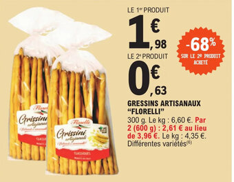E.Leclerc GRESSINS ARTISANAUX "FLORELLI" offre