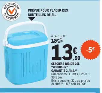 E.Leclerc GLACIÈRE RIGIDE 20L "WOODSUN" offre