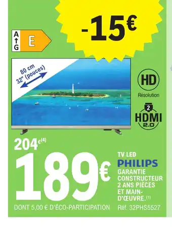 E.Leclerc TV LED PHILIPS offre
