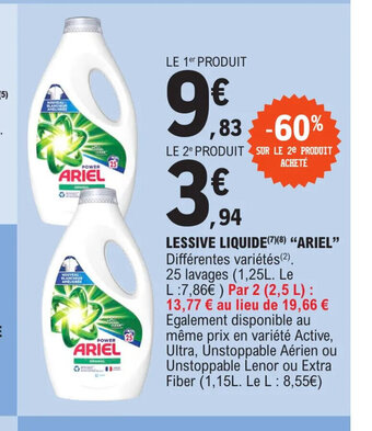 E.Leclerc LESSIVE LIQUIDE(7)(8) "ARIEL" offre